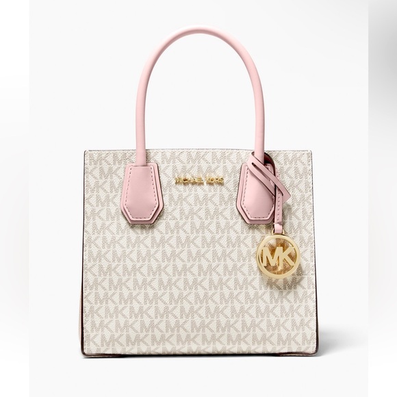 NEW Michael Kors Mercer Medium Logo and Leather Accordion Crossbody Bag - Picture 1 of 4